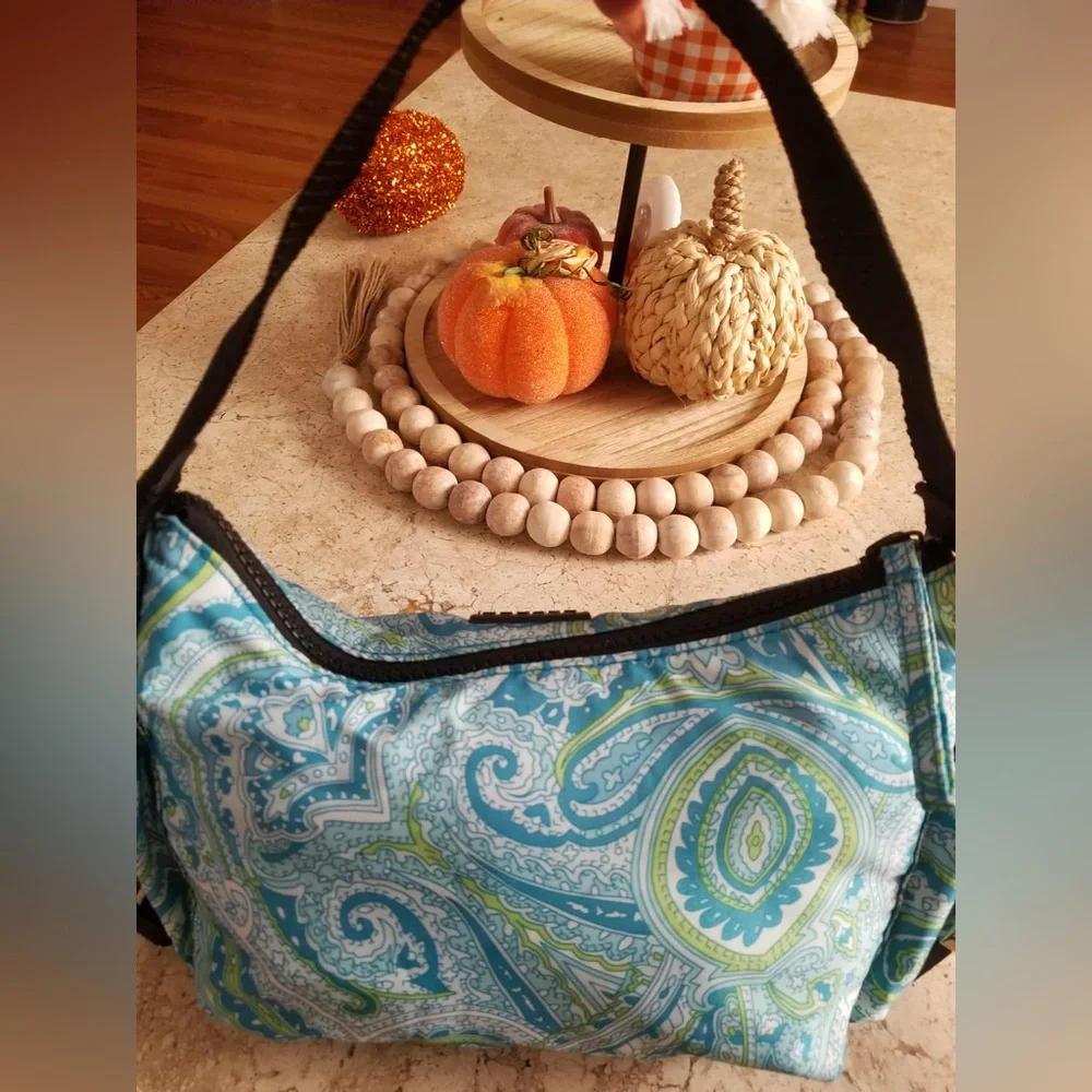 Lauren Ralph Lauren Blue and Green Paisley Women's Bag